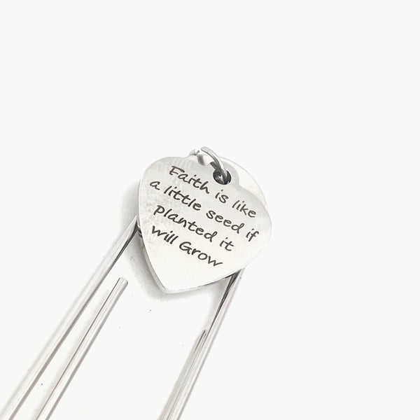 Faith Gift, Faith Is Like A Little Seed, If Planted It Will Grow Bookmark, Charm Bookmark, Christian Gift, Baptism Gift, Salvation Gift