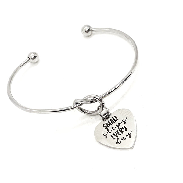 Positivity Gift, Small Steps Every Day Bracelet, Positivity Jewelry, Positive Affirmations, Encouragement Gift, Stacking Bangle