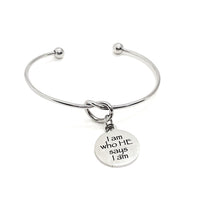 Faith Gift, I Am Who HE Says I Am Bracelet, Faith Jewelry, Christian Gift, I Am Who God Says I Am, Charm Bracelet, Stacking  Bangle