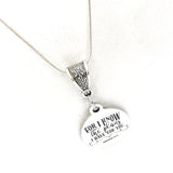 Faith Gift, For I Know The Plans I Have For You Necklace, Jeremiah 29 11, Christian Gift, Gods Plans, Christian Jewelry, Scripture Jewelry
