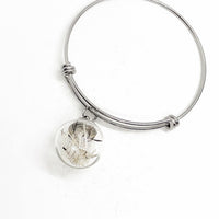 Dandelion Bracelet, Dandelion Wish Bracelet, Dandelion Glass Ball Charm, Dream Big, Wish Big, Gift For Her, Encouragement Gift, Motivating