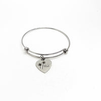 Encouragement Gift, Dandelion Wish Charm Bracelet, Stacking Bangle, Stacking Bracelet, Gift For Her, Motivation Gift, Dream Big, Wish Big