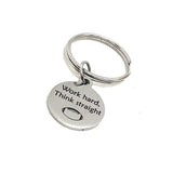Football Player Gift, Work Hard Think Straight Keychain, New Car Gift, Son Gift, Son Keychain, Football Keychain, Football Charm Keychain