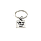 Love Gift, Love Without Limits Keychain, Love Keychain, Son Gift, Daughter Gift, Husband Gift, Wife Gift, I Love You Gift, Charm Keychain