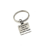 Diet Partner Gift, A Balanced Diet Is A Cupcake In Each Hand Keychain, Diet Funny, Friend Gifts, Funny Quote, Cake Lover Gift, Gift For Her