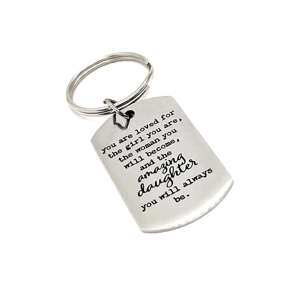 Daughter Gift, Amazing Daughter Keychain, Gift For Daughter, Daughter Birthday, Daughter Love, Going To College, Encouraging Her Keychain