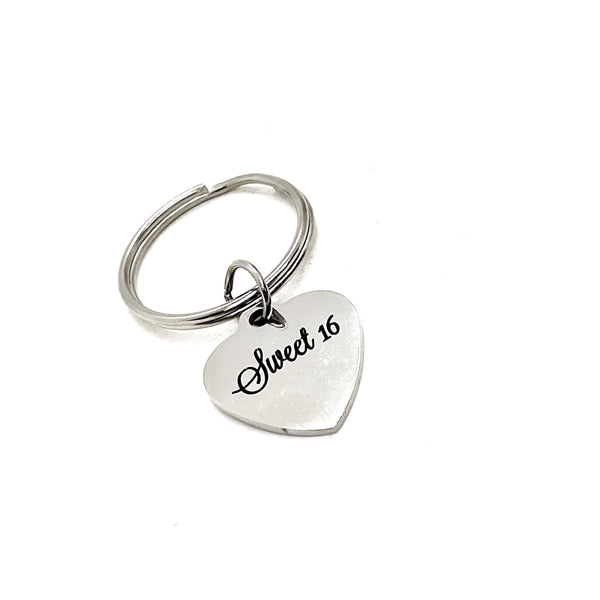Birthday Gift, Sweet 16 Keychain, 16th Birthday, Daughter Gift, Gift For Daughter, Sixteenth Birthday Gift, Granddaughter Gift, Girlfriend