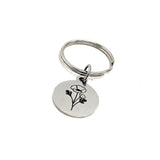 Birth Month Flower, August Poppy Keychain, August Birthday Gift, August Flower, Poppy Charm, Charm Keychain, Birth Month Keychain Gift