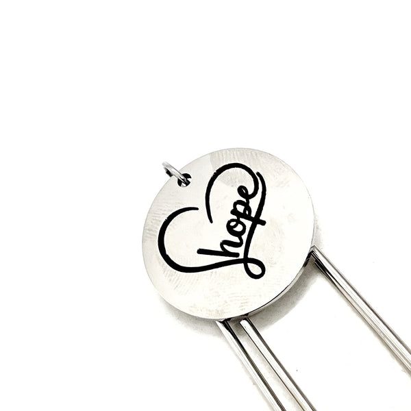 Hope Gift, Hope Bookmark, Planner Bookmark, Paperclip Bookmark, Charm Bookmark, Daughter Gift, Encouraging Gift, Reader Gift