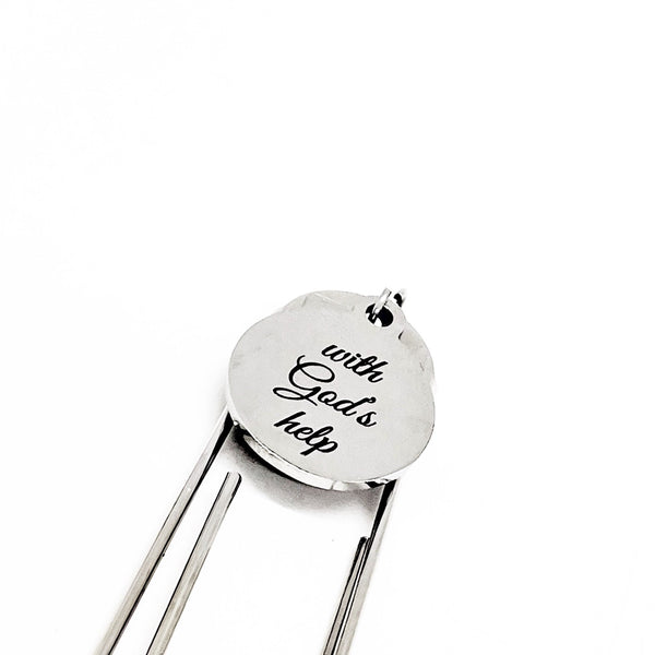 Faith Gift, With God’s Help Bookmark, Charm Bookmark, Christian Gift, Christian Encouragement, Paperclip Bookmark, Bible Bookmark Gift