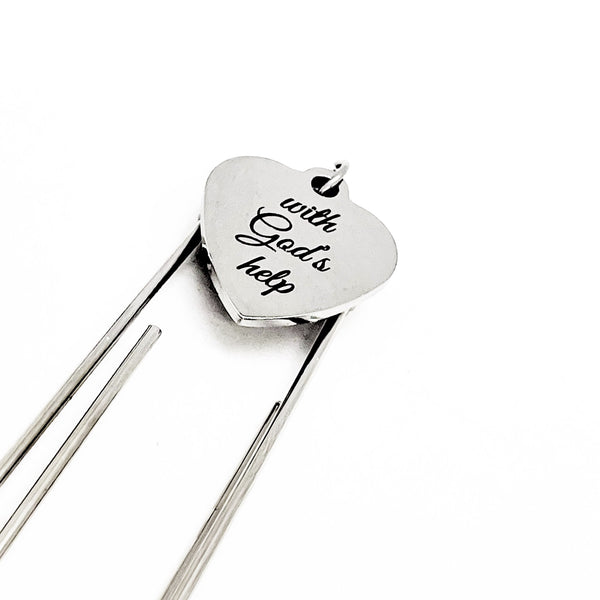 Faith Gift, With God’s Help Bookmark, Charm Bookmark, Christian Gift, Christian Encouragement, Paperclip Bookmark, Bible Bookmark Gift