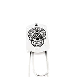 Day Of The Dead Bookmark, Sugar Skull Bookmark, Charm Bookmark, Remembrance Gift, Wife Gift, Husband Gift, Reader Gift, Paperclip Bookmark