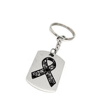 Floral Awareness Ribbon Keychain, Medical Awareness Keychain, Keychain Gift, Healthcare Worker Gift, Illness Gift, Sympathy Gift