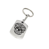 Day Of The Dead Remembrance Gift, Floral Skull Keychain, Day Of The Dead Keychain, Remembrance Keychain, All Saints Day Gift, Halloween Gift
