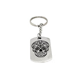 Day Of The Dead Remembrance Gift, Floral Skull Keychain, Day Of The Dead Keychain, Remembrance Keychain, All Saints Day Gift, Halloween Gift