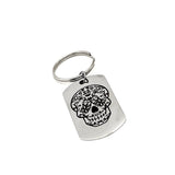 Day Of The Dead Remembrance Gift, Floral Skull Keychain, Day Of The Dead Keychain, Remembrance Keychain, All Saints Day Gift, Halloween Gift