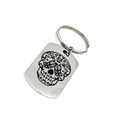 Day Of The Dead Remembrance Gift, Floral Skull Keychain, Day Of The Dead Keychain, Remembrance Keychain, All Saints Day Gift, Halloween Gift