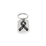 Floral Awareness Ribbon Keychain, Medical Awareness Keychain, Keychain Gift, Healthcare Worker Gift, Illness Gift, Sympathy Gift