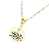 Christian Woman Gift, I Can Do All Things Through Christ Who Strengthens Me Necklace, Philippians 4 13, Faith Jewelry, Christian Jewelry