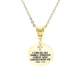 Christian Woman Gift, I Can Do All Things Through Christ Who Strengthens Me Necklace, Philippians 4 13, Faith Jewelry, Christian Jewelry