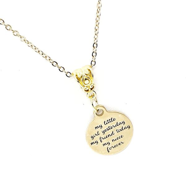 Niece Gift, My Little Girl Yesterday, My Friend Today, My Niece Forever Necklace, Niece Necklace, Gift For Her, Niece Christmas