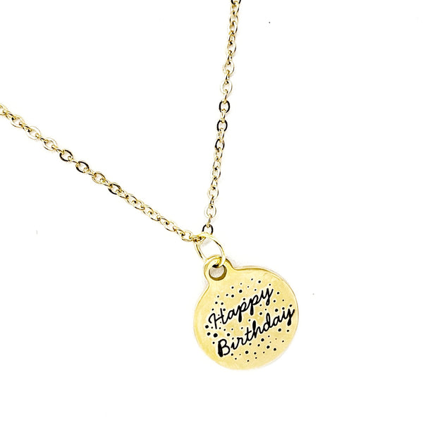 Happy Birthday Gift, Happy Birthday Necklace, Gift For Her, Wife Gift, Daughter Gift,  Granddaughter Gift, Girlfriend Gift, Birthday Jewelry