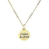Happy Birthday Gift, Happy Birthday Necklace, Gift For Her, Wife Gift, Daughter Gift,  Granddaughter Gift, Girlfriend Gift, Birthday Jewelry