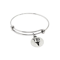 TBI Medical Expanding Charm Bracelet, Traumatic Brain Injury Medical Awareness Bracelet, TBI Awareness, TBI Alert Bracelet, Medical Jewelry