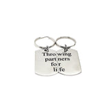 Throwing Partners For Life Keychain Set, Pitcher Catcher Gifts, Father Son Gift, Baseball Keychains, Baseball Players, Softball Players Gift