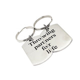 Throwing Partners For Life Keychain Set, Pitcher Catcher Gifts, Father Son Gift, Baseball Keychains, Baseball Players, Softball Players Gift