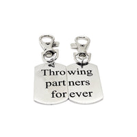 Throwing Partners Forever Clip On Charm Set, Baseball Players, Softball Players, Father Son Gift, Baseball Keychains, Softball Keychains