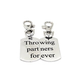 Throwing Partners Forever Clip On Charm Set, Baseball Players, Softball Players, Father Son Gift, Baseball Keychains, Softball Keychains