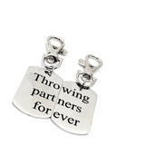 Throwing Partners Forever Clip On Charm Set, Baseball Players, Softball Players, Father Son Gift, Baseball Keychains, Softball Keychains