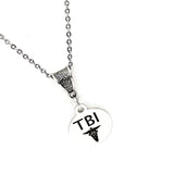 Medical Notice Necklace, TBI Necklace, Traumatic Brain Injury Jewelry, Medical Awareness Necklace, TBI Notice, Gift For Her, TBI Pendant