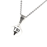 Medical Notice Necklace, TBI Necklace, Traumatic Brain Injury Jewelry, Medical Awareness Necklace, TBI Notice, Gift For Her, TBI Pendant
