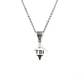 Medical Notice Necklace, TBI Necklace, Traumatic Brain Injury Jewelry, Medical Awareness Necklace, TBI Notice, Gift For Her, TBI Pendant