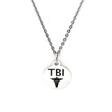 Medical Condition Awareness Necklace, TBI Necklace, Traumatic Brain Injury Jewelry, Medical Awareness Necklace, TBI Notice, TBI Pendant