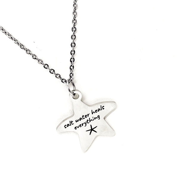 Beach Lover Gift, Salt Water Heals Everything Necklace, Girls Getaway Gifts, Beach Trip, Gift For Her, Wife Gift, Daughter Gift, Beach Trip