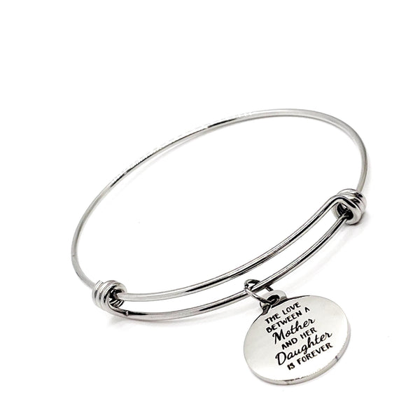 Mother Daughter Gift, The Love Between A Mother And Her Daughter Is Forever Charm Bracelet, Mom Gift, Daughter Gift, Gift For Her