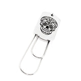 Day Of The Dead Bookmark, Sugar Skull Bookmark, Charm Bookmark, Remembrance Gift, Wife Gift, Husband Gift, Reader Gift, Paperclip Bookmark