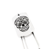 Day Of The Dead Bookmark, Sugar Skull Bookmark, Charm Bookmark, Remembrance Gift, Wife Gift, Husband Gift, Reader Gift, Paperclip Bookmark