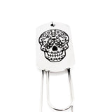 Day Of The Dead Bookmark, Sugar Skull Bookmark, Charm Bookmark, Remembrance Gift, Wife Gift, Husband Gift, Reader Gift, Paperclip Bookmark