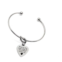 Scripture Gift, Trust In The Lord With All Your Heart Charm Bracelet, Proverbs 3 5, Scripture Quote, Faith Gift, Faith Jewelry