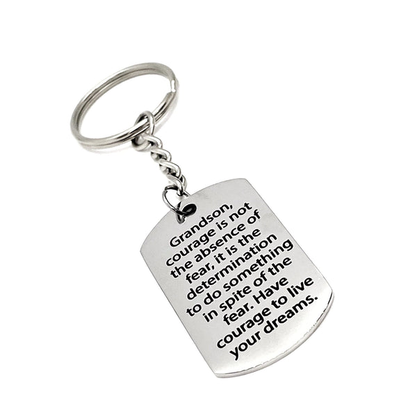 Grandson Gift, Grandson Keychain, Grandson Courage Gift, Encouraging Him, Gift For Him, Gift to Grandson, Gift from Grandparents