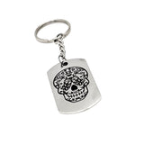 Day Of The Dead Remembrance Gift, Floral Skull Keychain, Day Of The Dead Keychain, Remembrance Keychain, All Saints Day Gift, Halloween Gift