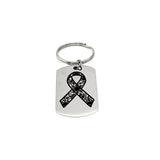Floral Awareness Ribbon Keychain, Medical Awareness Keychain, Keychain Gift, Healthcare Worker Gift, Illness Gift, Sympathy Gift