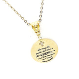 Christian Woman Gift, She May Be Quiet But She’s A Warrior And Her Prayers Can Move Mountains Necklace, Faith Gift, Christian Jewelry