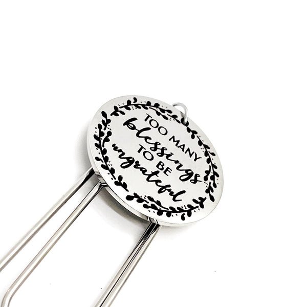 Faith Gift, Too Many Blessings To Be Ungrateful Charm Bookmark, Blessings Gift, Grateful Gift, Faith Bookmark, Bible Bookmark, Reader Gift