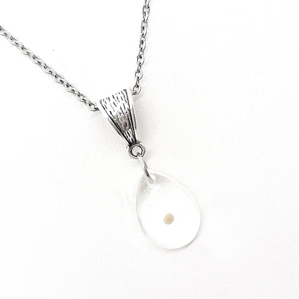 Mustard Seed Necklace, Mustard Seed Charm Necklace, Teardrop Mustard Seed Pendant, Mustard Seed Faith, Mustard Seed Necklace Gift For Her