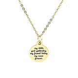 Niece Gift, My Little Girl Yesterday, My Friend Today, My Niece Forever Necklace, Niece Necklace, Gift For Her, Niece Christmas